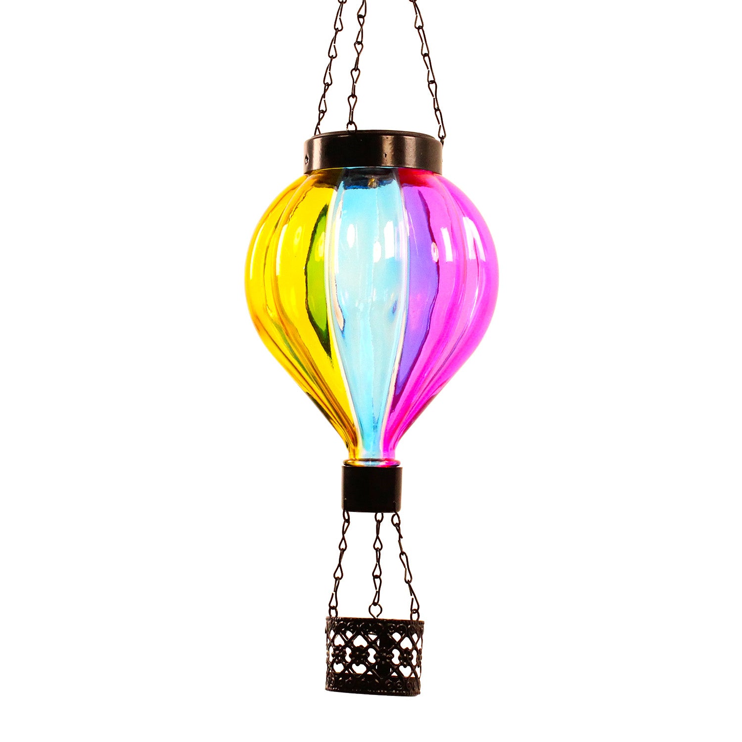 Handmade Hot Air Balloon Solar Flame Lantern-Candy Stripe