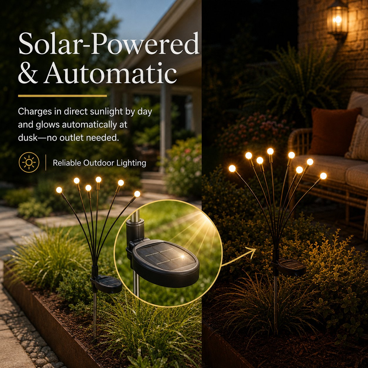 🎉🌈Last day 49% OFF - 🔥Outdoor Solar Firefly Lights, 4/8 Pack Waterproof Garden Stake Lights with Auto Dusk-to-Dawn Glow