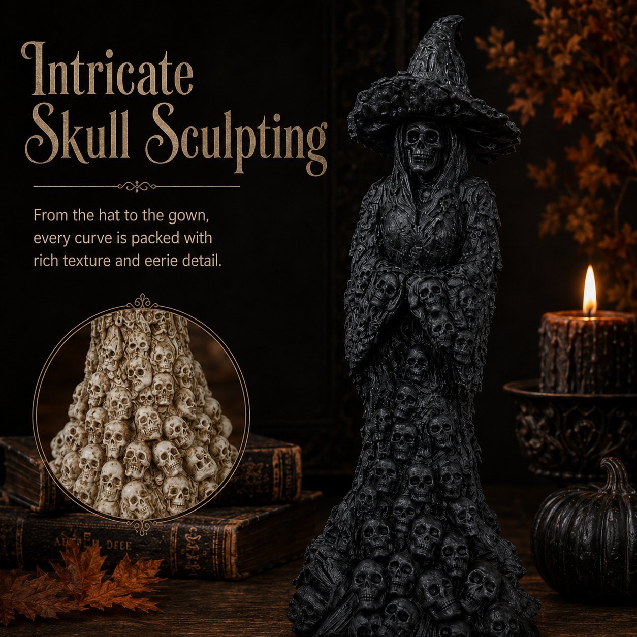 Creepy Skeleton Witch Figurine Decoration💀