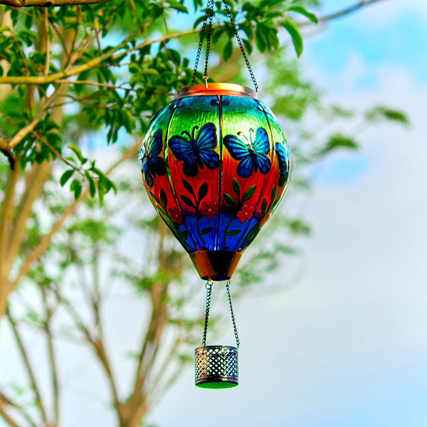 Handmade Hot Air Balloon Solar Flame Lantern-Butterfly