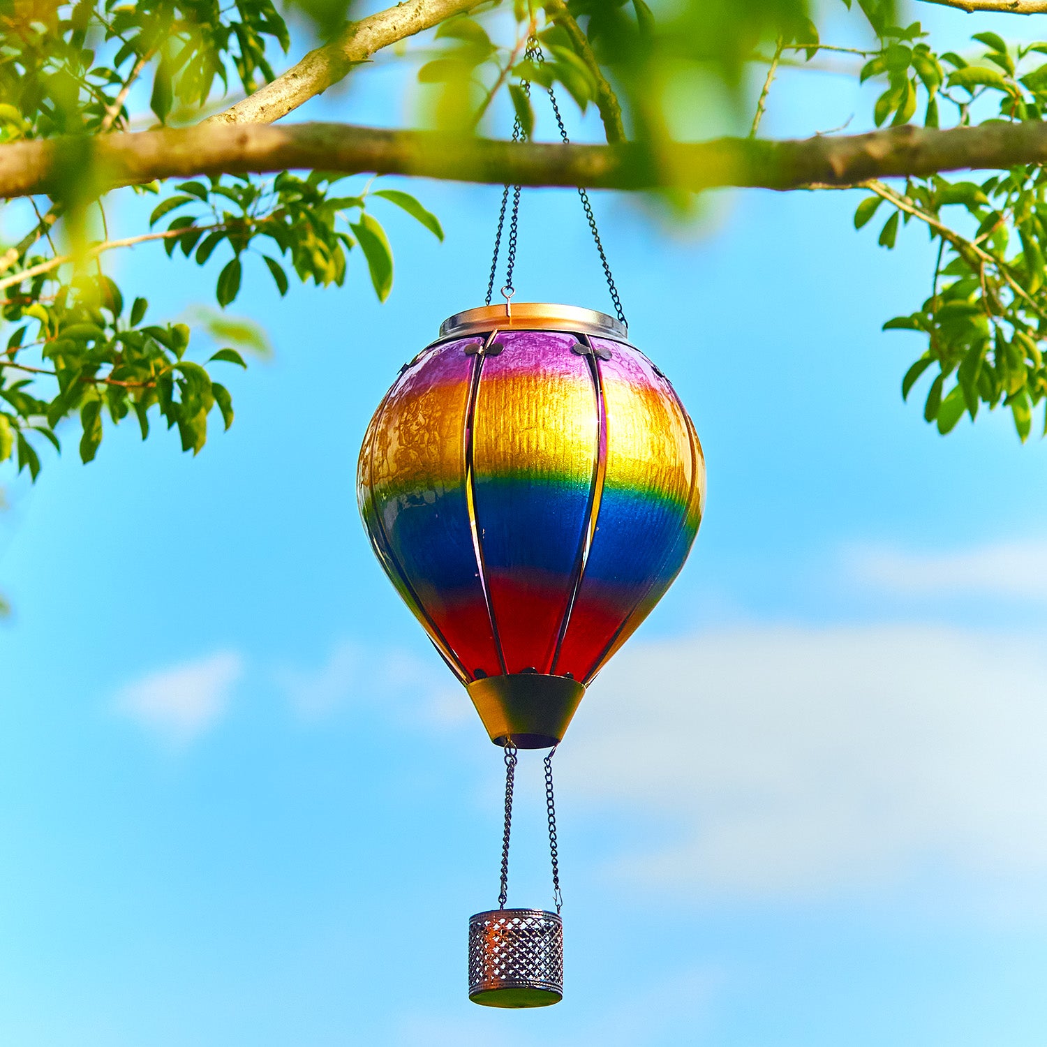 Handmade Hot Air Balloon Solar Flame Lantern-Sunset Stripes