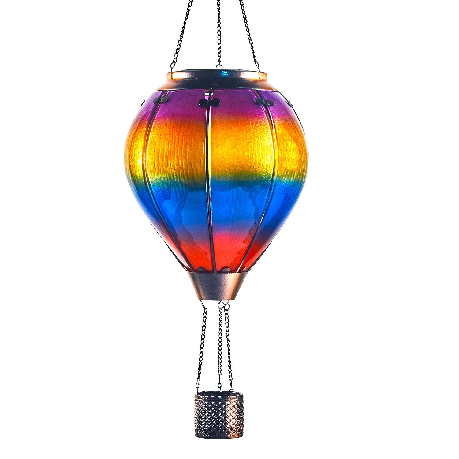 Handmade Hot Air Balloon Solar Flame Lantern-Sunset Stripes