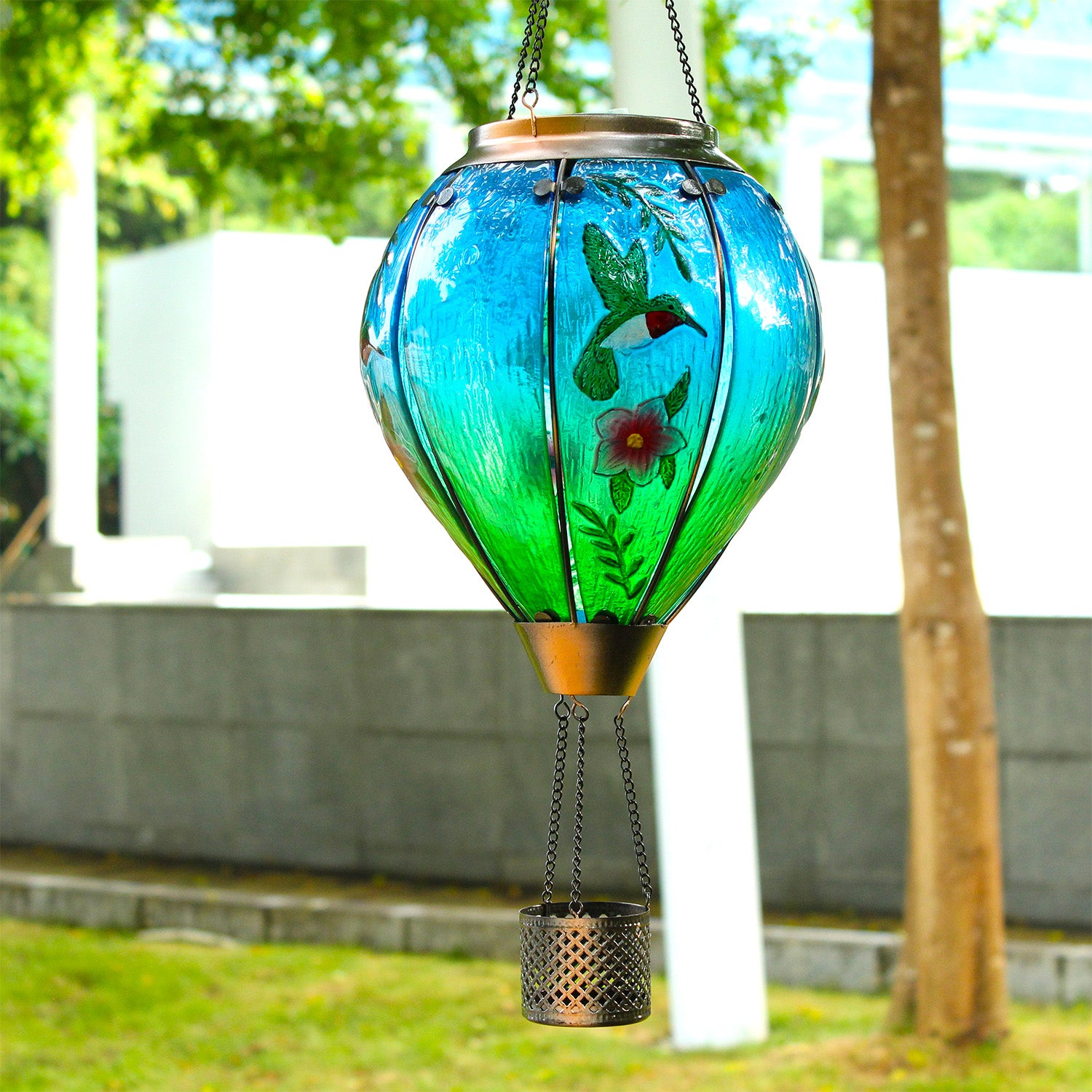 Handmade Hot Air Balloon Solar Flame Lantern-Hummingbird