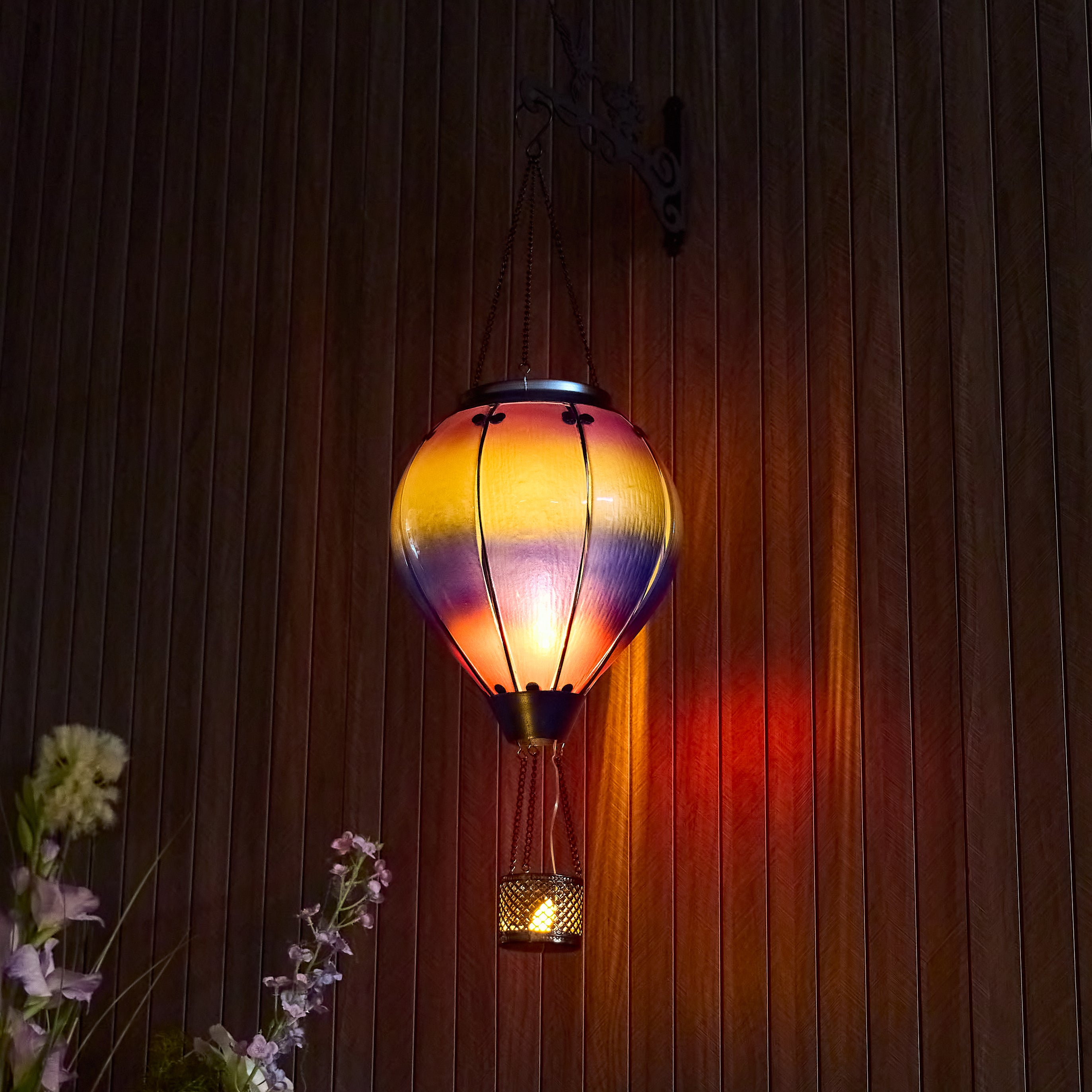 Handmade Hot Air Balloon Solar Flame Lantern-Sunset Stripes