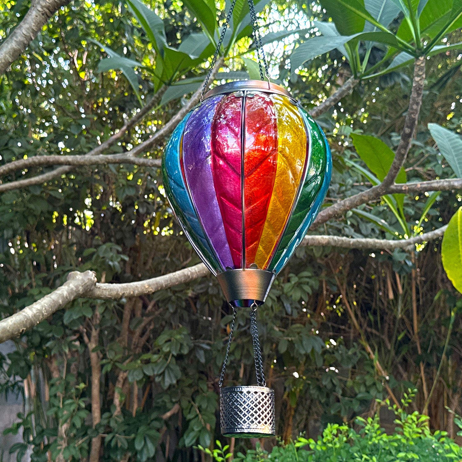 Handmade Hot Air Balloon Solar Flame Lantern-Vibrant Leaf