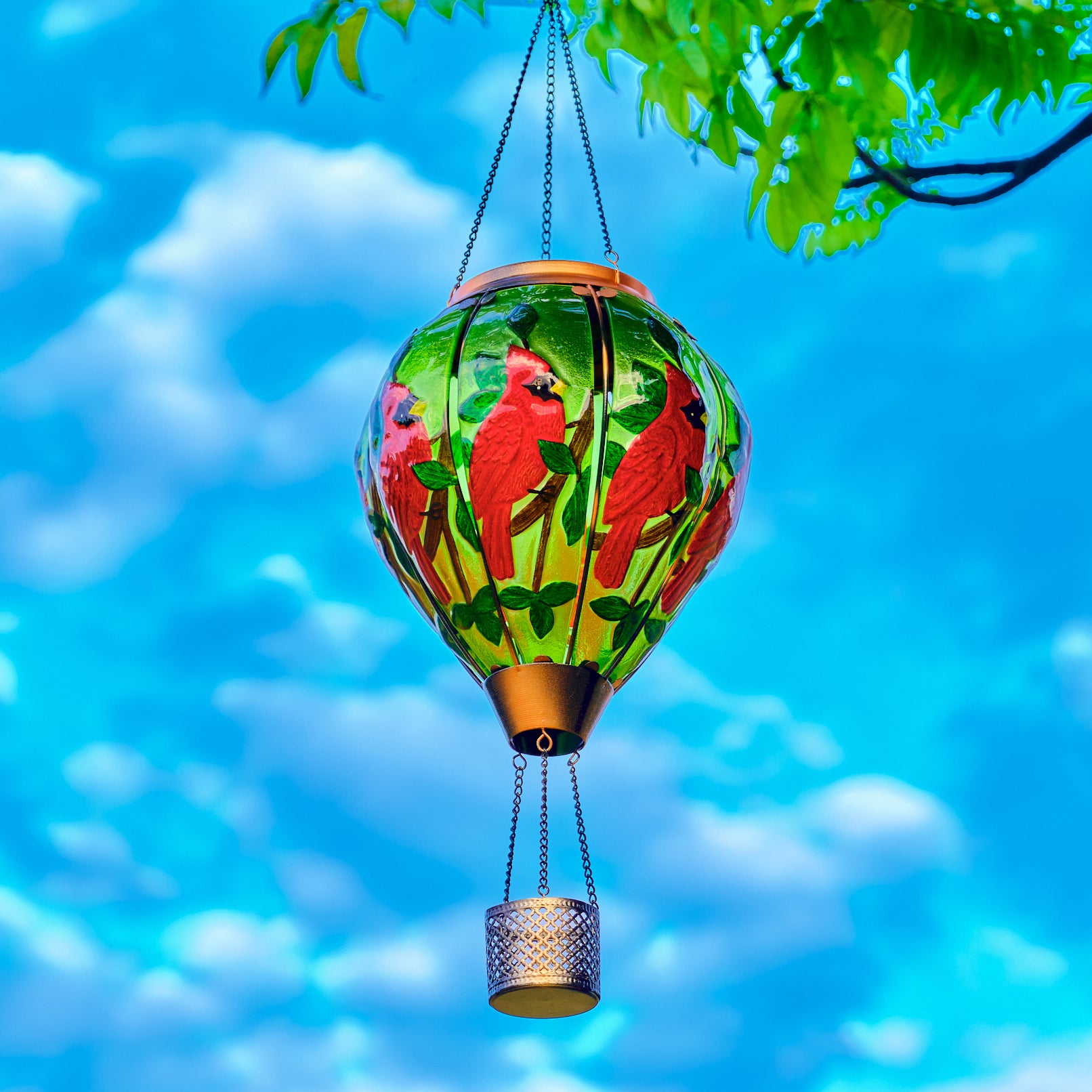 Handmade Hot Air Balloon Solar Flame Lantern-Cardinal