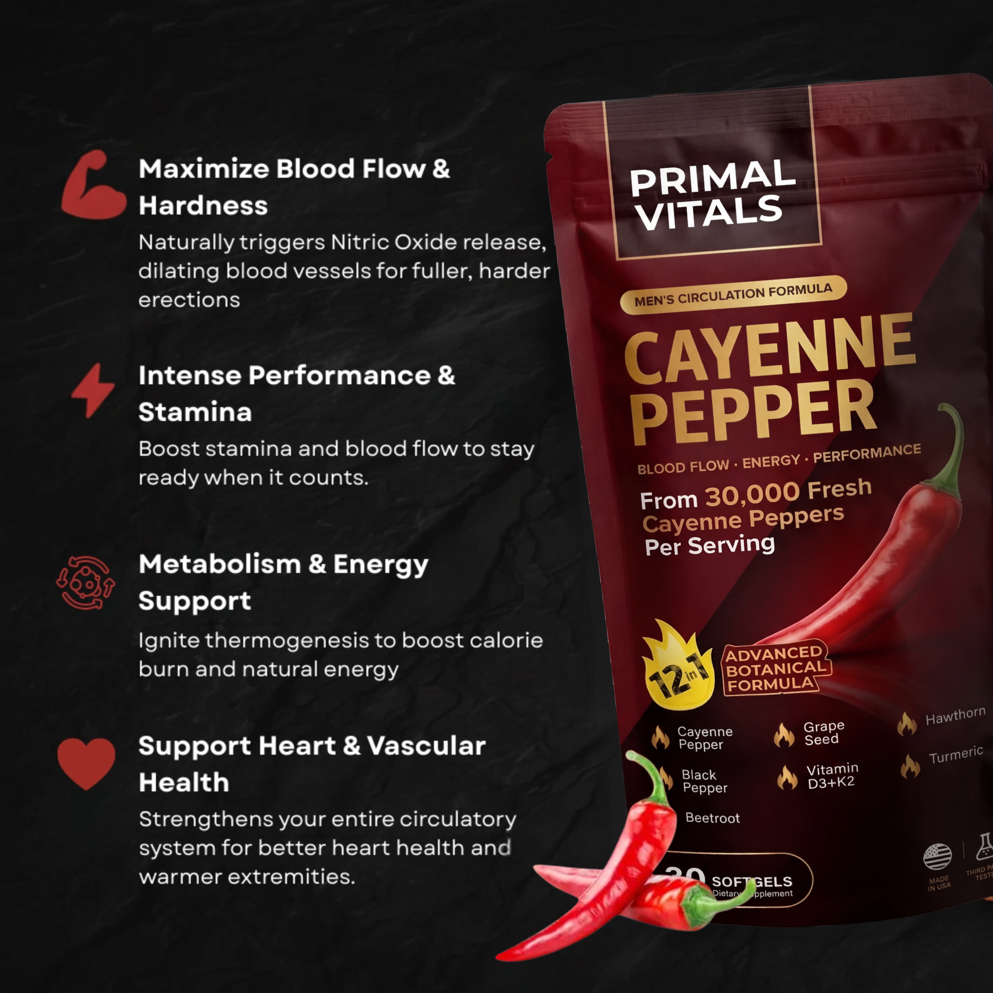 PRIMAL Cayenne Pepper Softgels