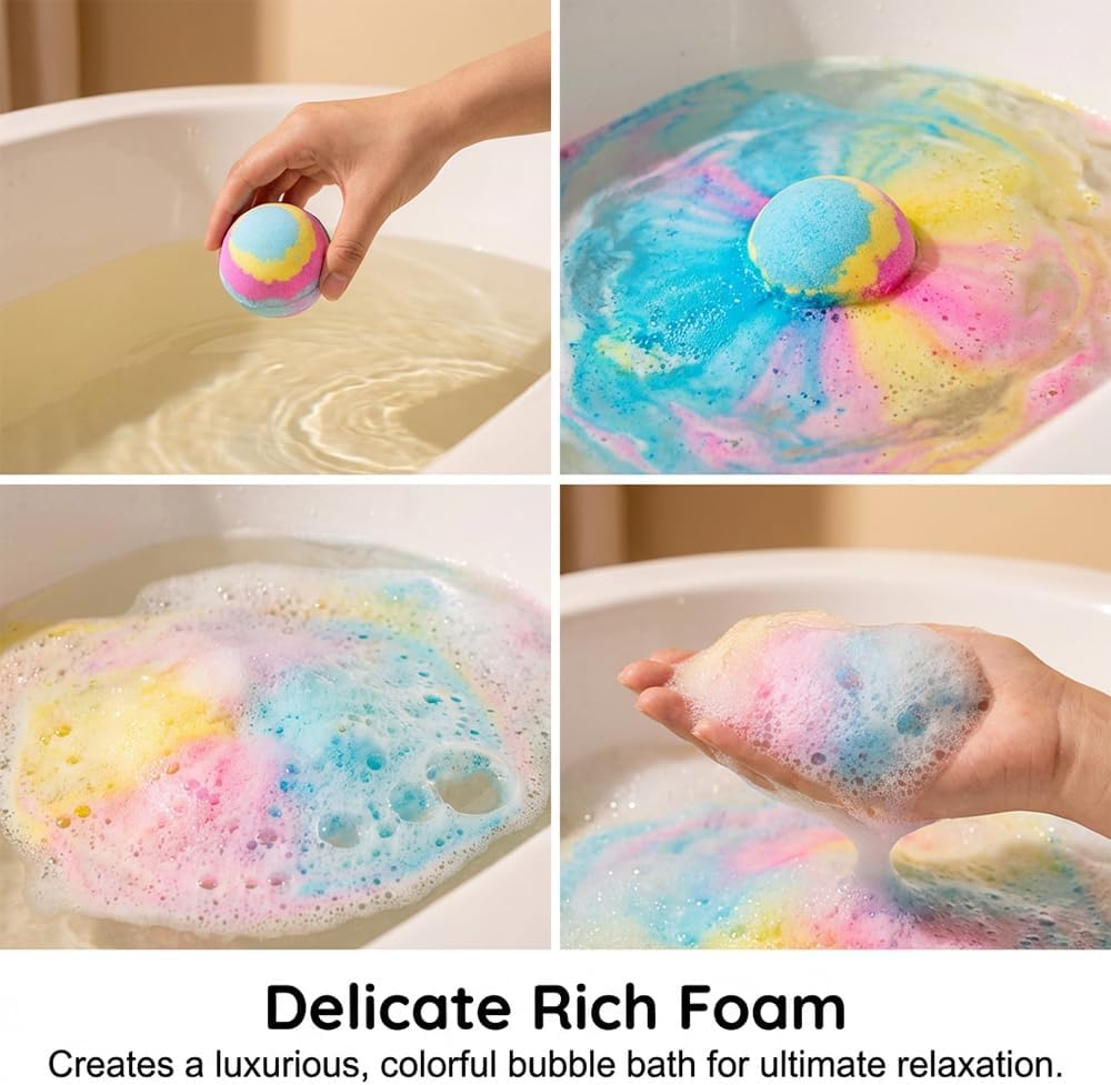 Ocean Toy Bath Salt Ball Sleeve Box Bath Bombs, 2026 New 12-Pack Bath Bombs with Surprise Spring Inside, Upgrade Easter Gifts Bubble Easter Basket Stuffers Easter Egg Fillers (Blue 12Pcs)