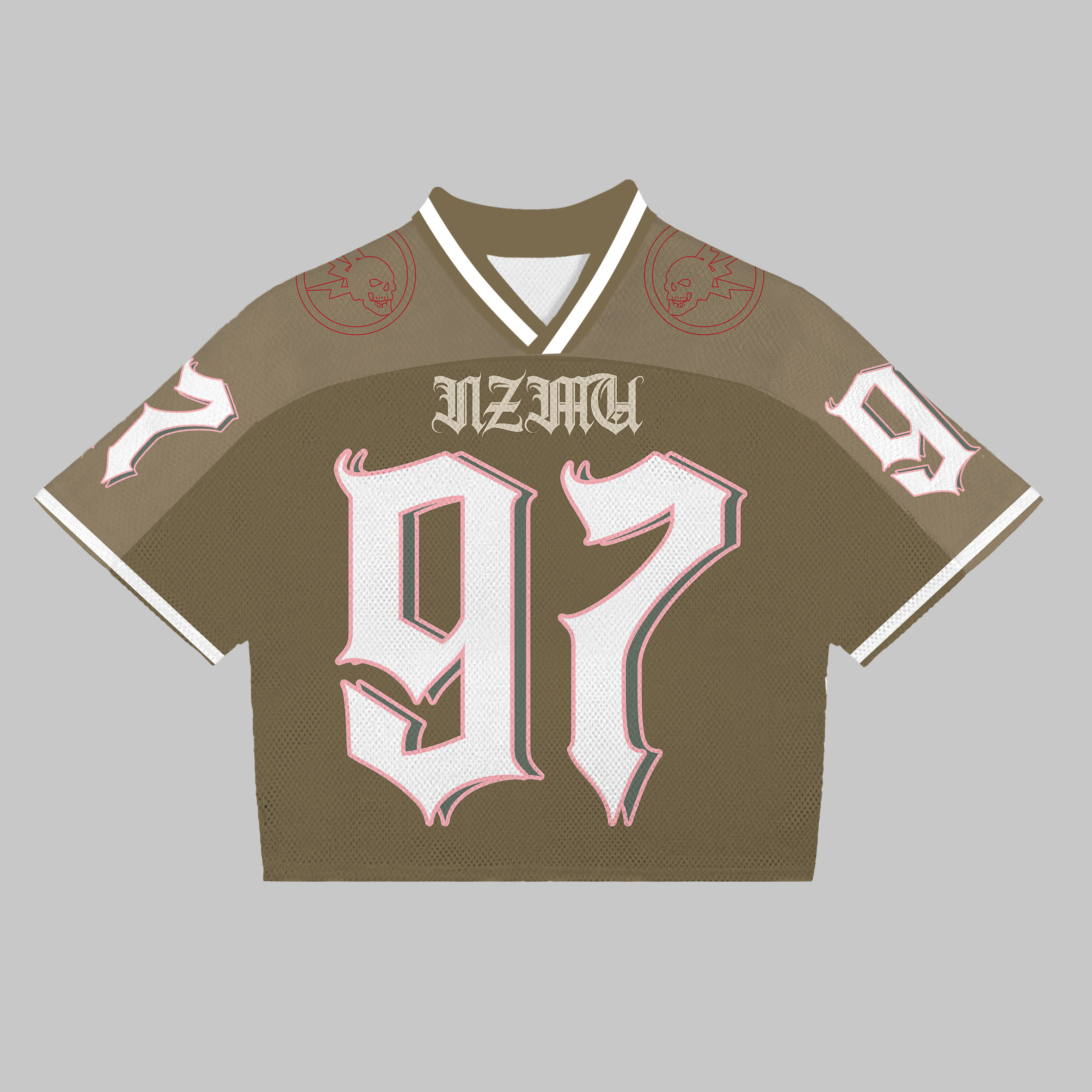 Retro Graffiti 97 Graphic Blokecore Football V-neck Jersey T-shirt