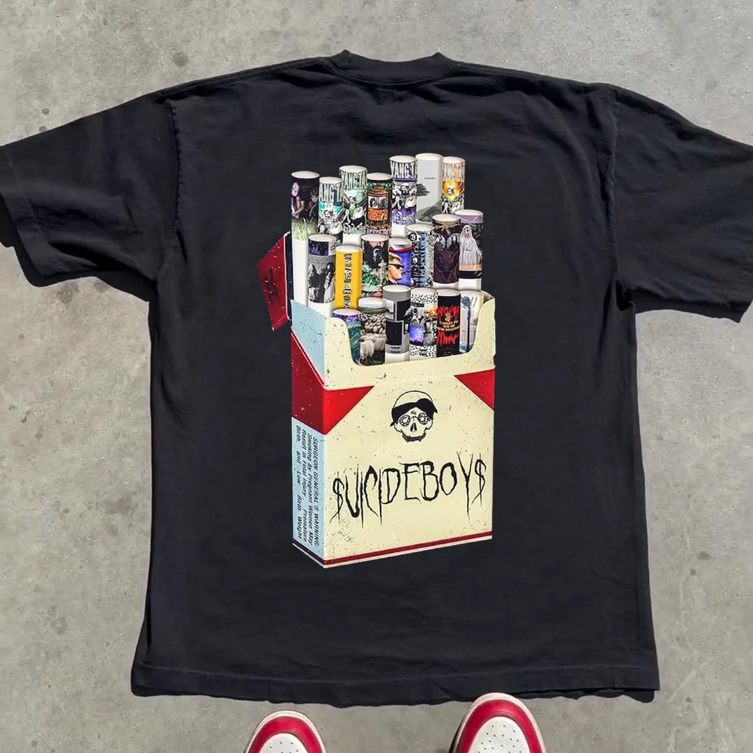 Vintage Suicideboys Cigarette Graphics Printed  T-Shirt
