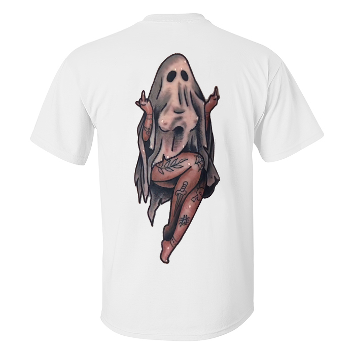 Naughty Sexy Naked Lady Ghost Print Men's T-shirt