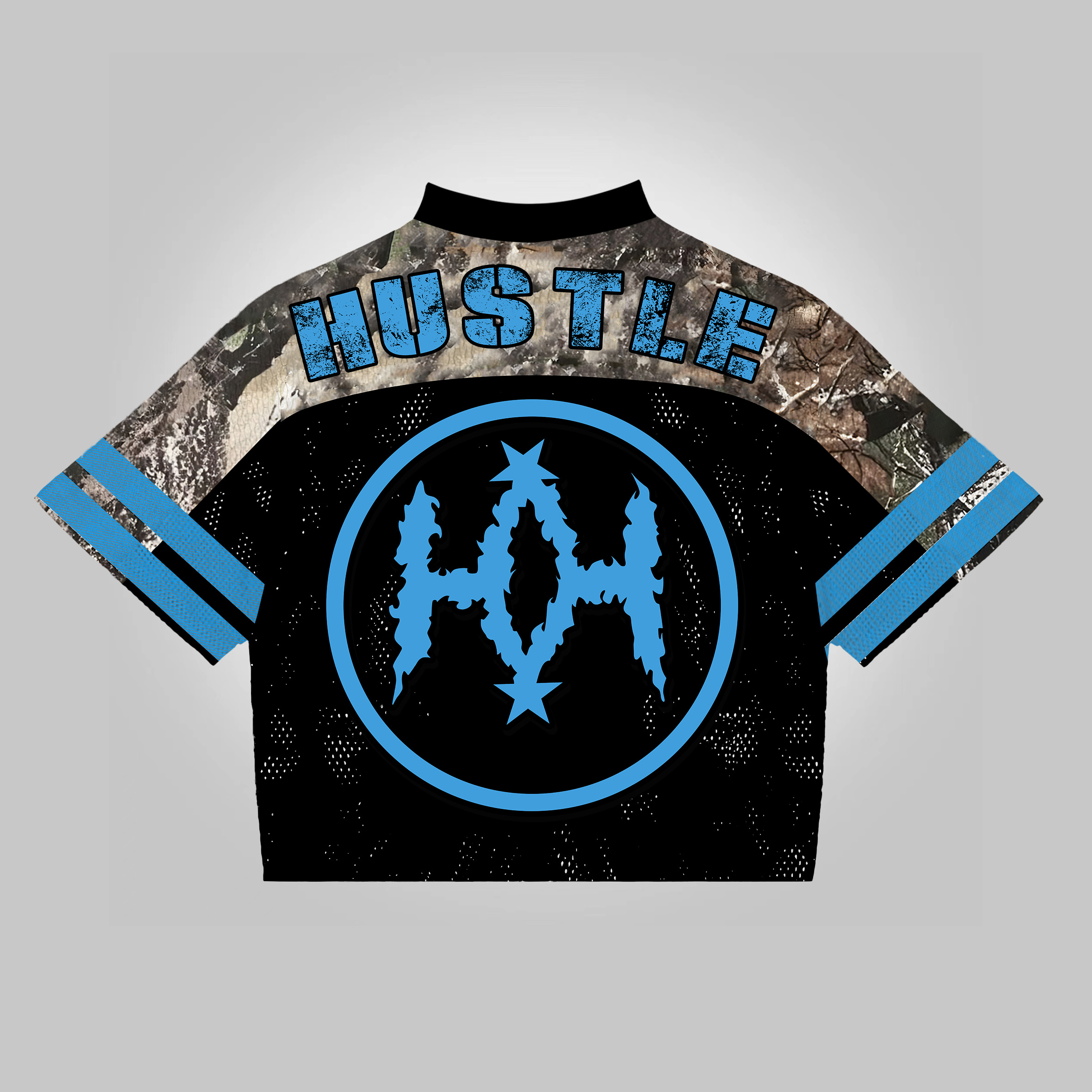 Vintage Hustle Club Graphics Blokecore Blokette Cropped V-neck Jersey T-shirt