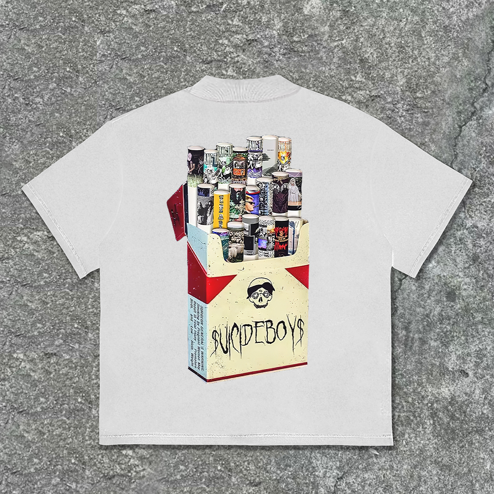 Vintage Suicideboys Cigarette Graphics Printed  T-Shirt