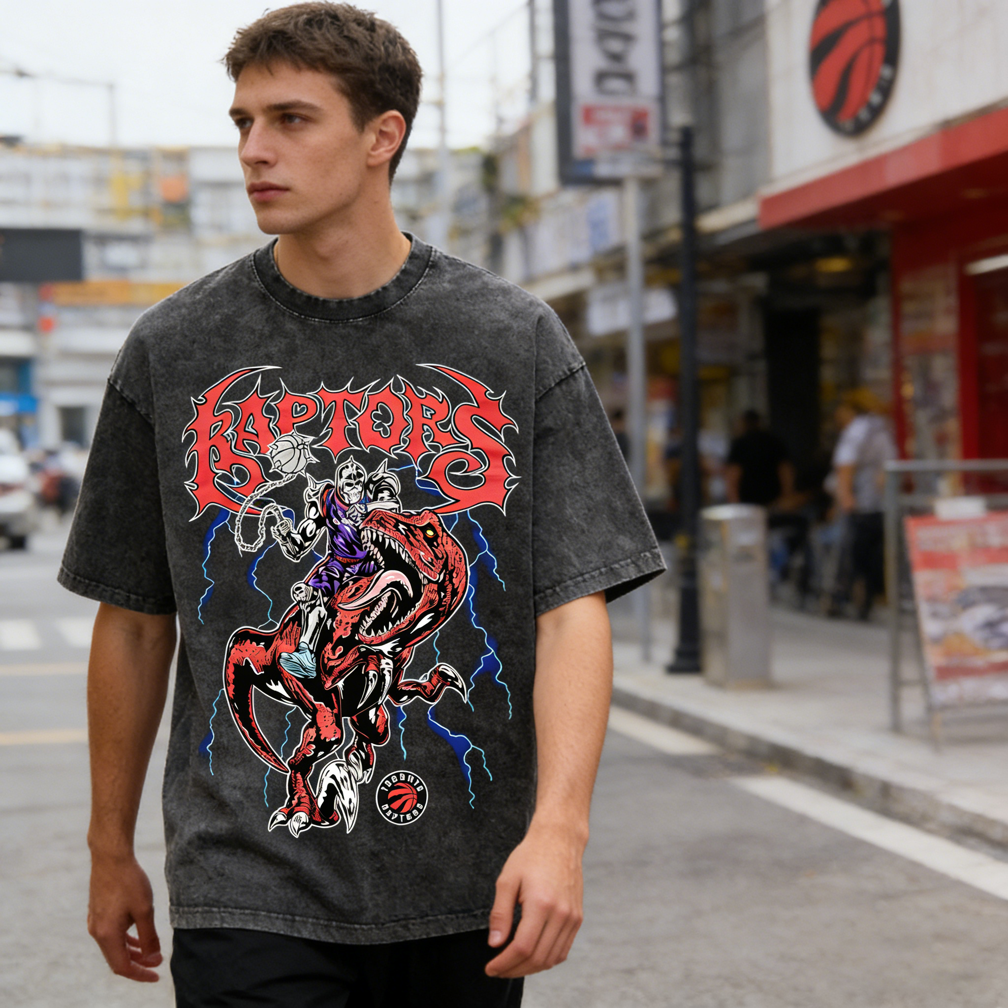 Toronto Raptors Printed Men's Washed Tee