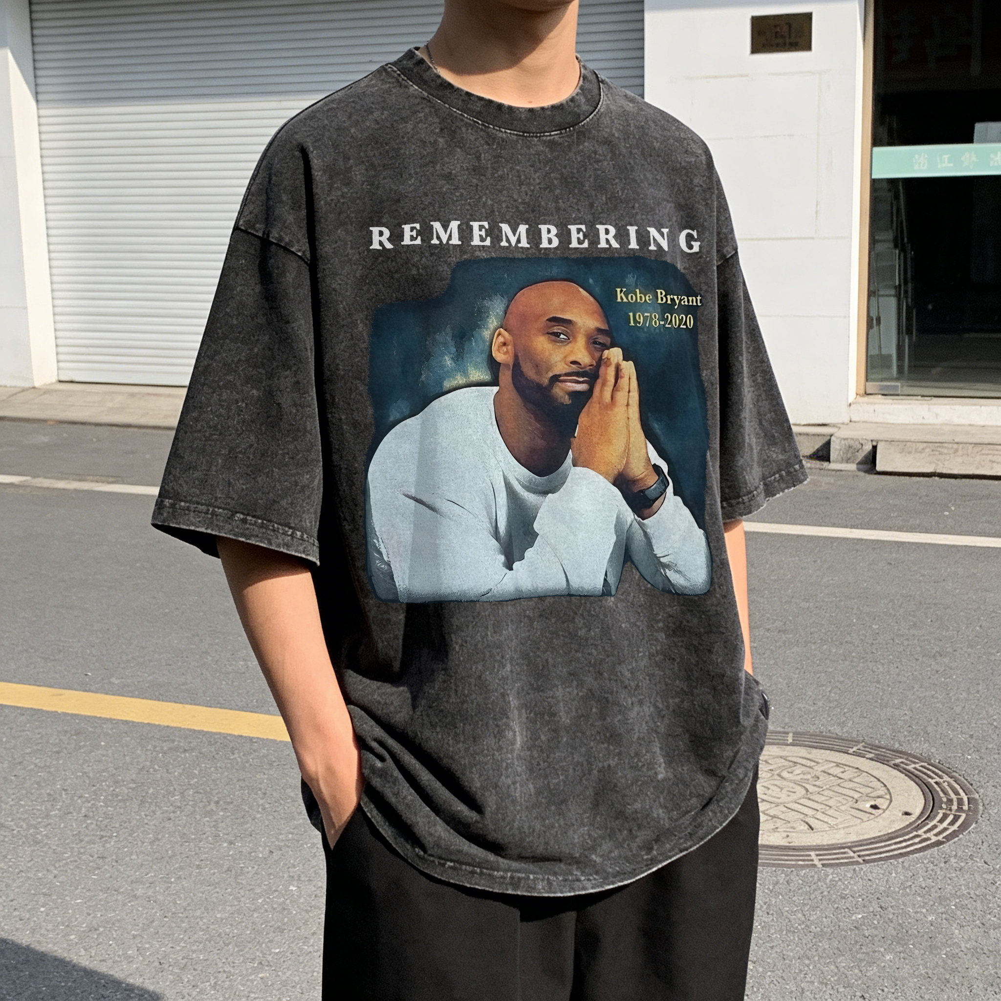 Kobe Bryant Printed Men's Washed Tee