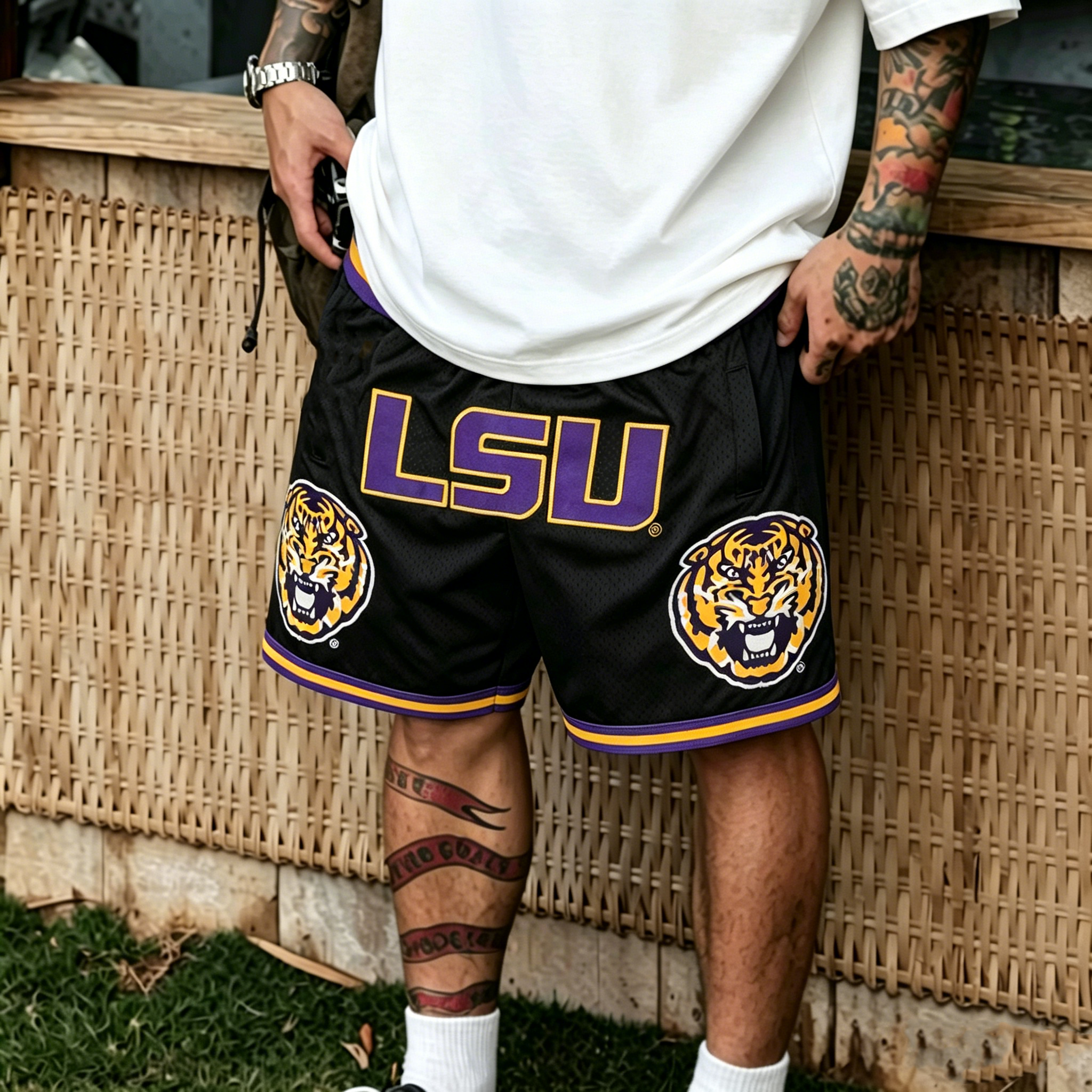 BLack LSU BASKETBALL SHORTS