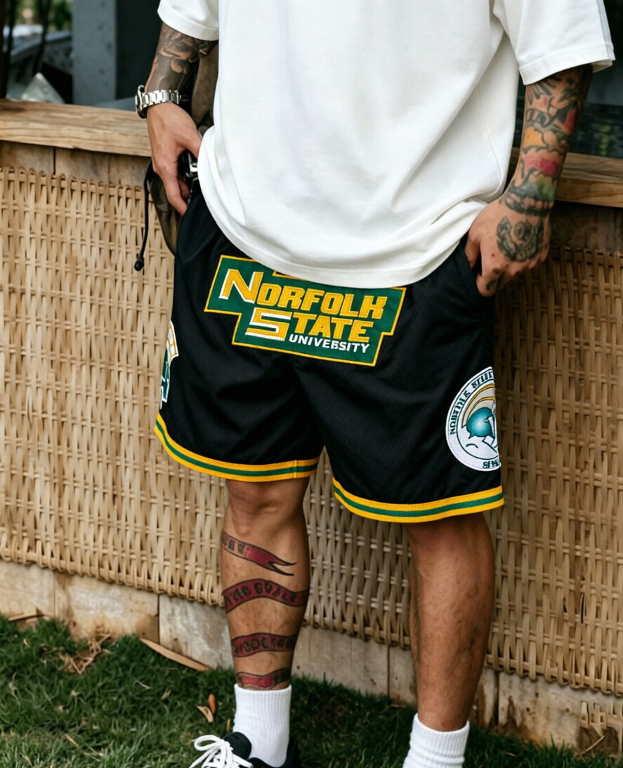 NORFOLK STATE BASKETBALL BLACK SHORTS