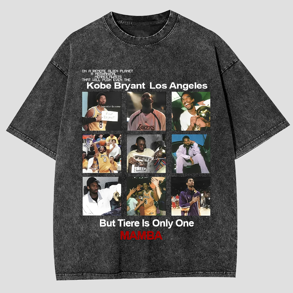 Kobe - But Tiere Is Only One MAMBA Printed Men's Washed Tee