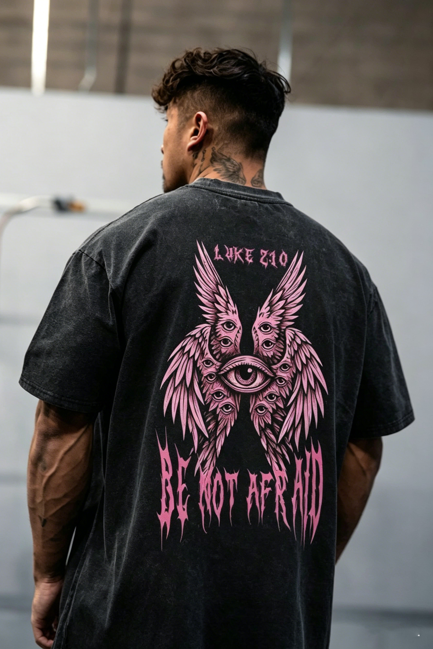  Be Not Afraid Pink Multi-Eye Angel  Washed Tee
