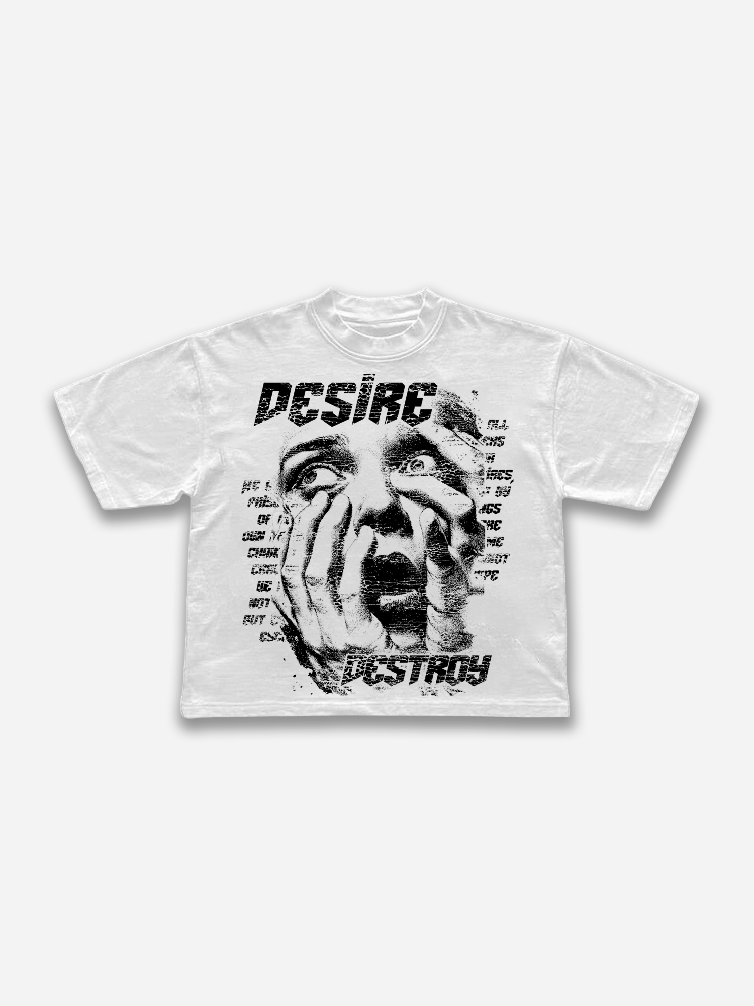 Desire Destroy Abstract Portrait Graphic T-shirt