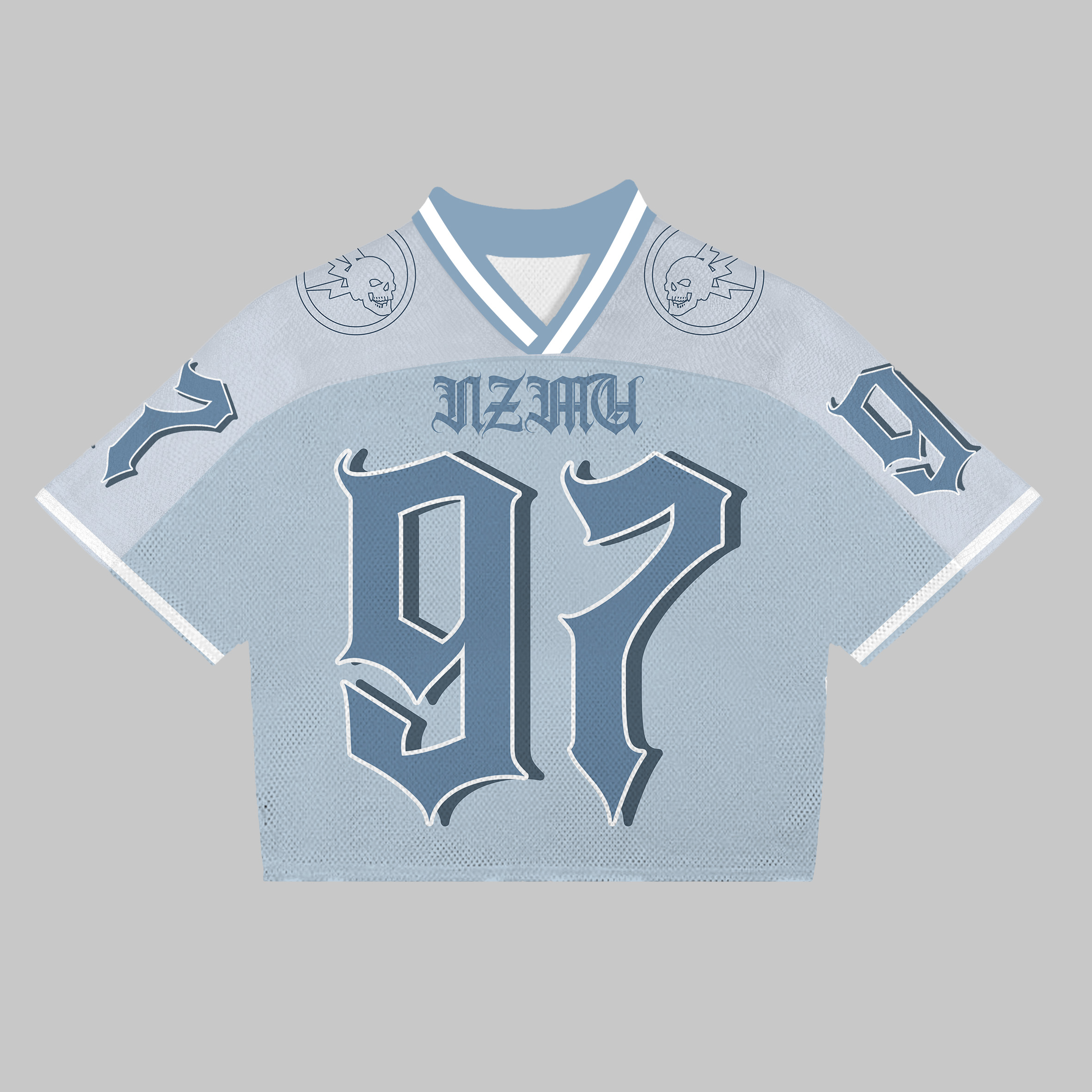 Retro Graffiti 97 Graphic Blokecore Football V-neck Jersey T-shirt