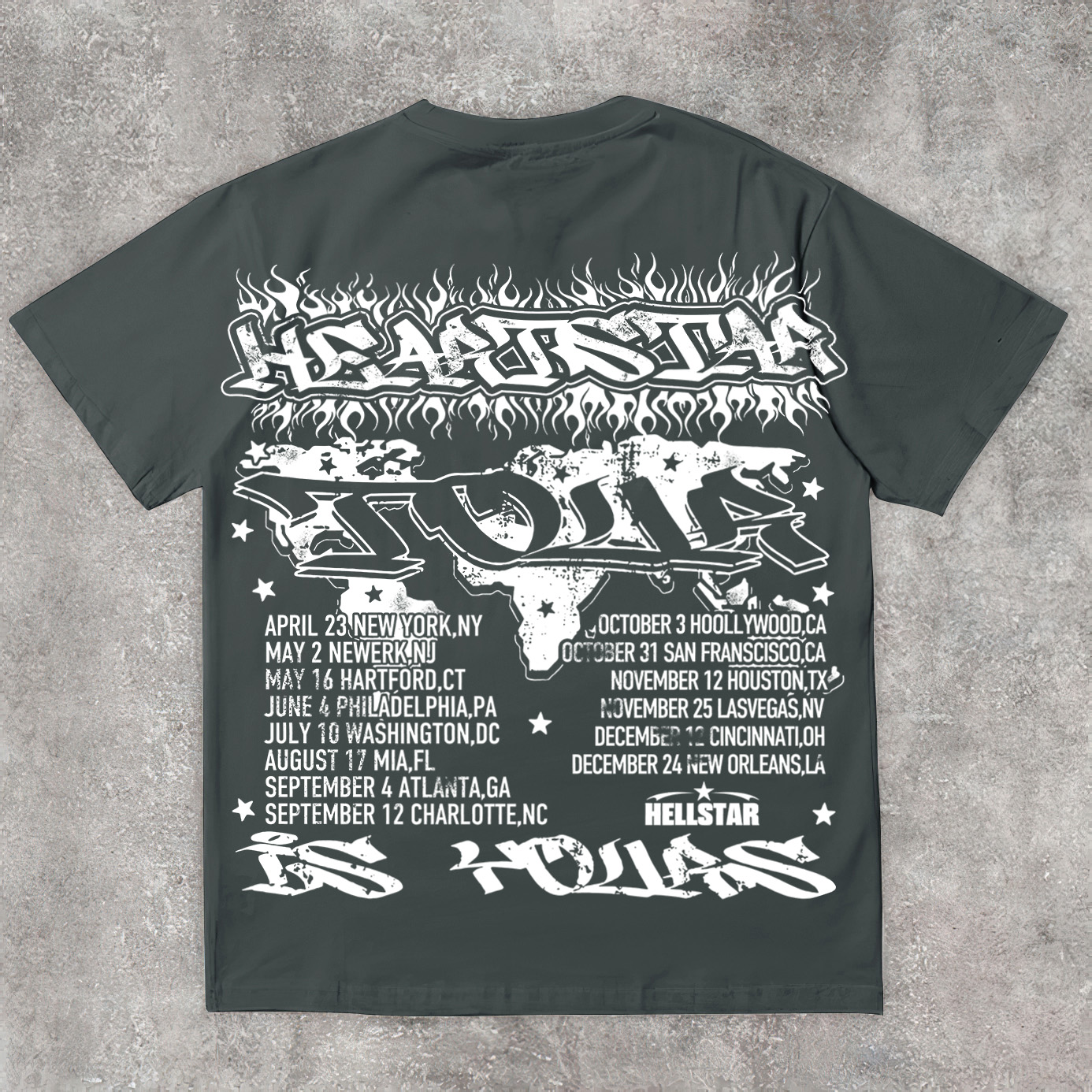 Vintage Hellstar Worldwide Casual Cotton Short Sleeve T-Shirt