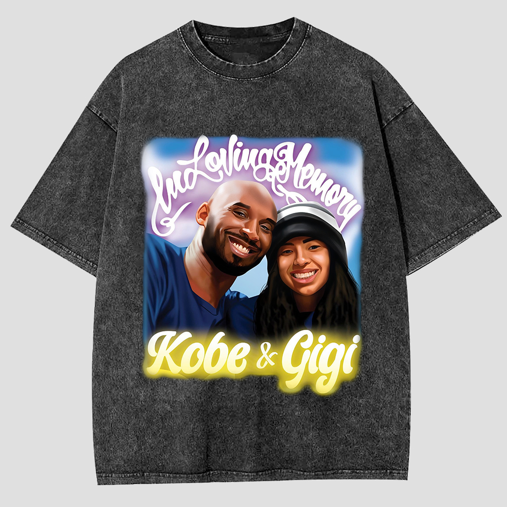 Kobe & Gigi Printed Men's Washed Tee