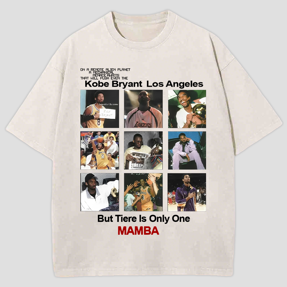 Kobe - But Tiere Is Only One MAMBA Printed Men's Washed Tee