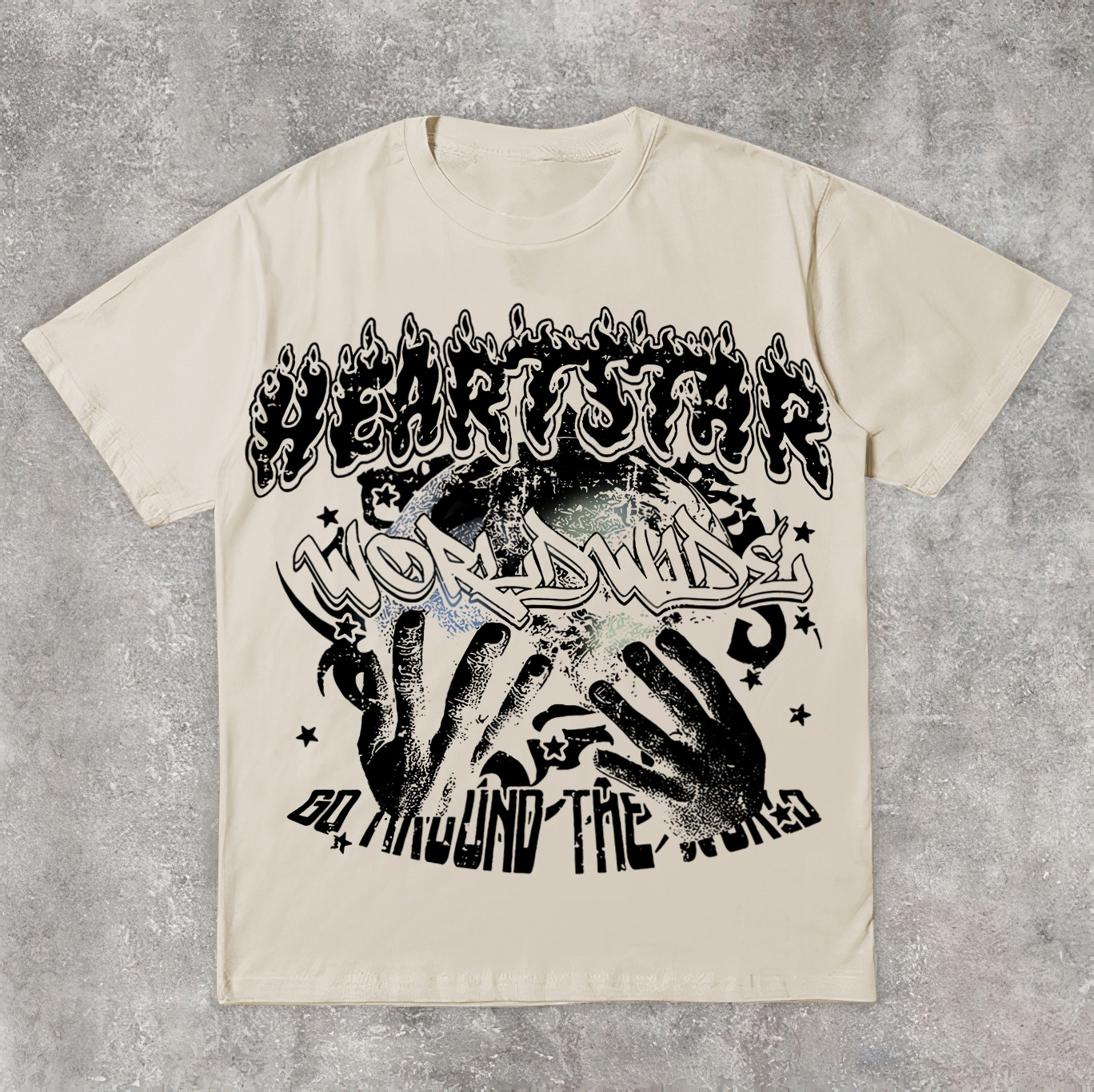 Vintage Hellstar Worldwide Casual Cotton Short Sleeve T-Shirt