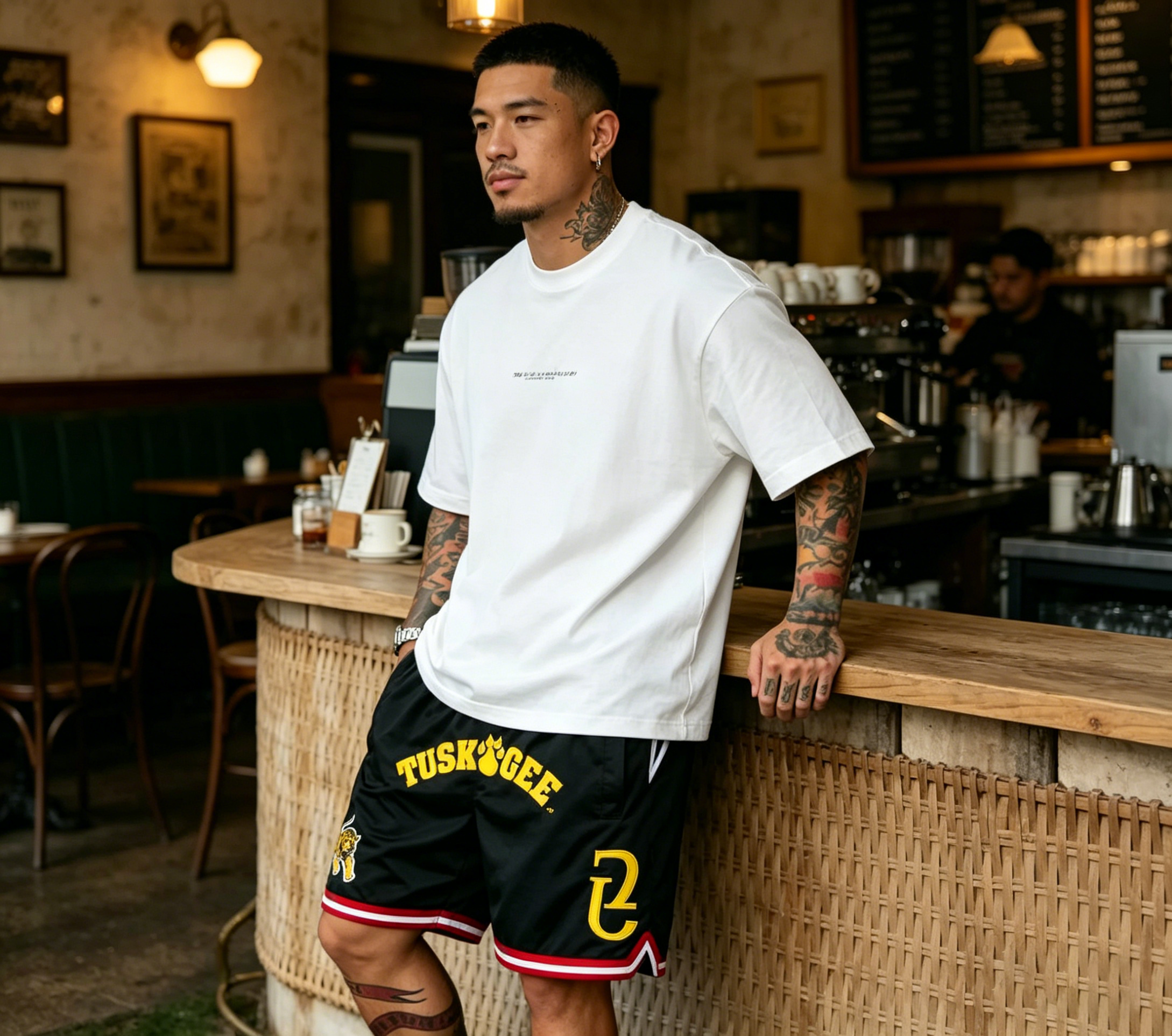 TUSKEGEE BASKETBALL SHORTS BLACK