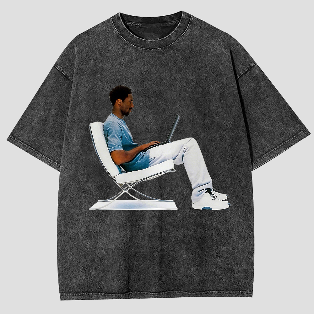 Kobe Bryant Printed Men's Washed Tee