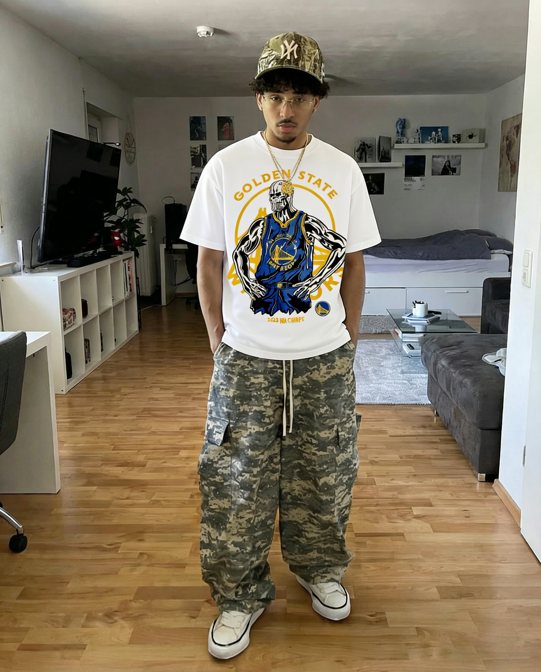 Golden State Printed Men's Washed Tee