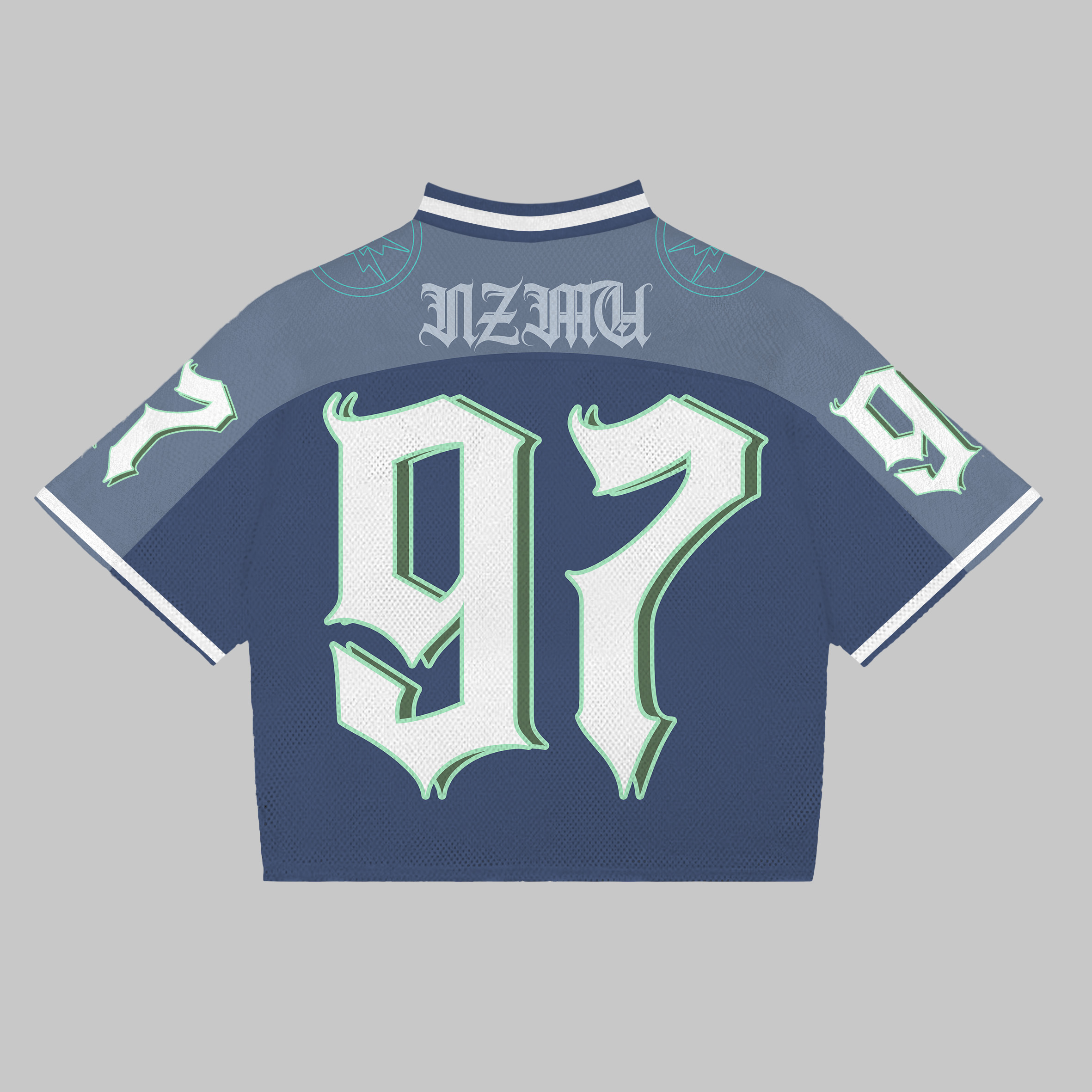 Retro Graffiti 97 Graphic Blokecore Football V-neck Jersey T-shirt