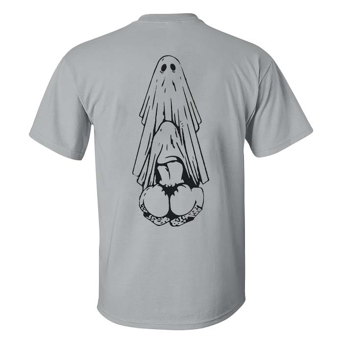 Oral Sex with Ghost Dirty Love Casual Black Print T-shirt