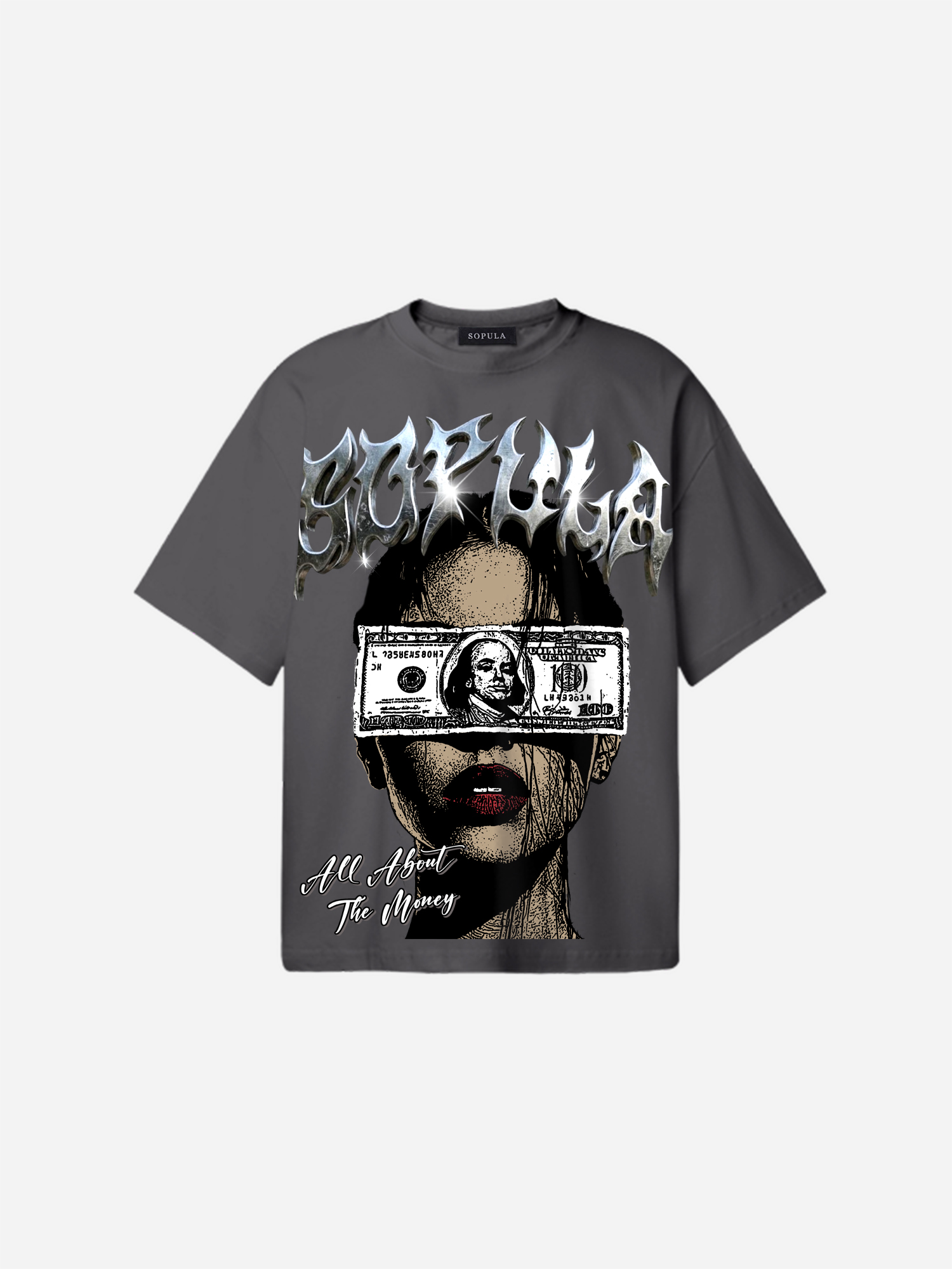 Money Talks People Portraits Vintage Graphic  T-shirt