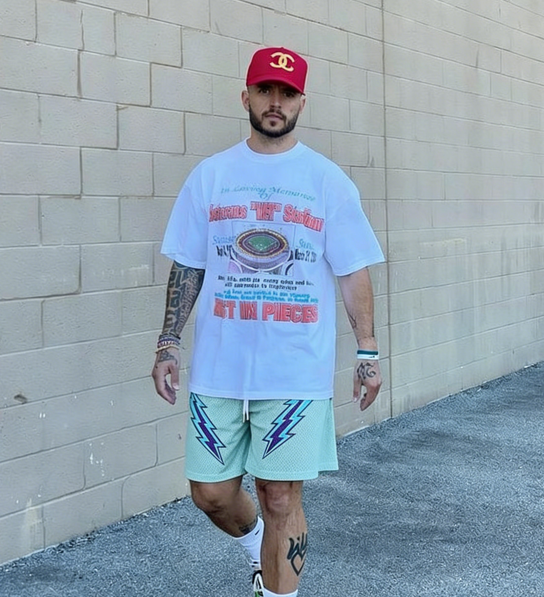 Lightning Bolt Texture Men's Athletic Shorts