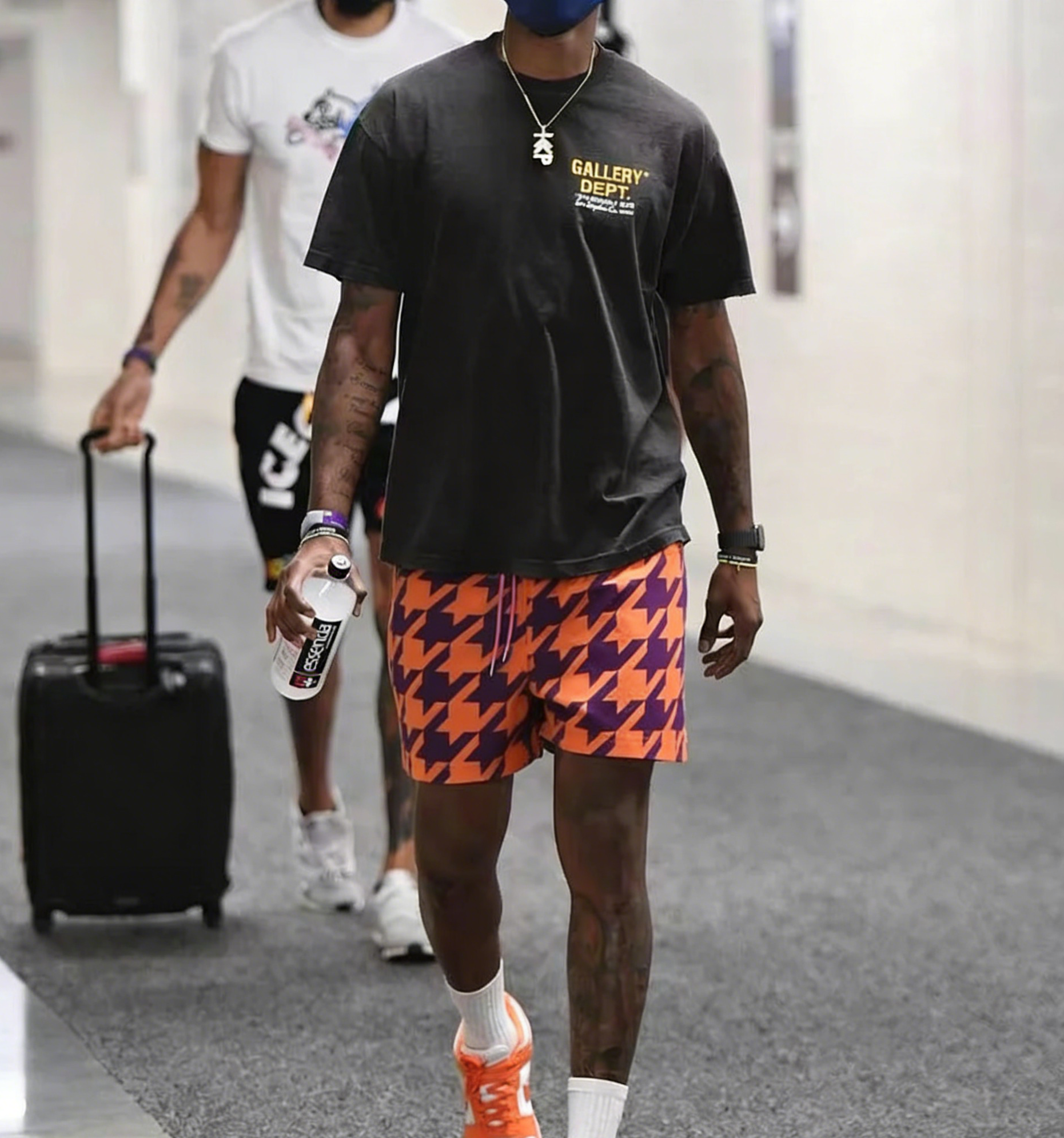 Tartan Grid Texture Men's Athletic Shorts