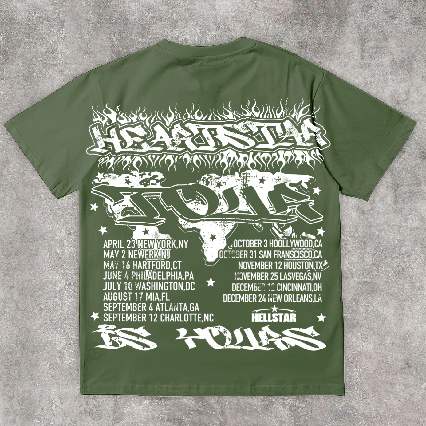 Vintage Hellstar Worldwide Casual Cotton Short Sleeve T-Shirt