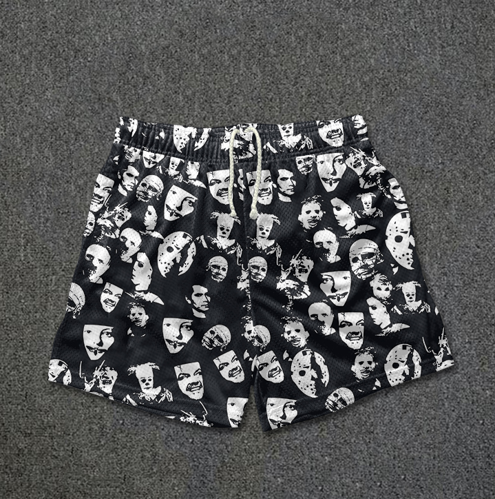 Hip Hop Horror Face Street Print Fashion Street Shorts