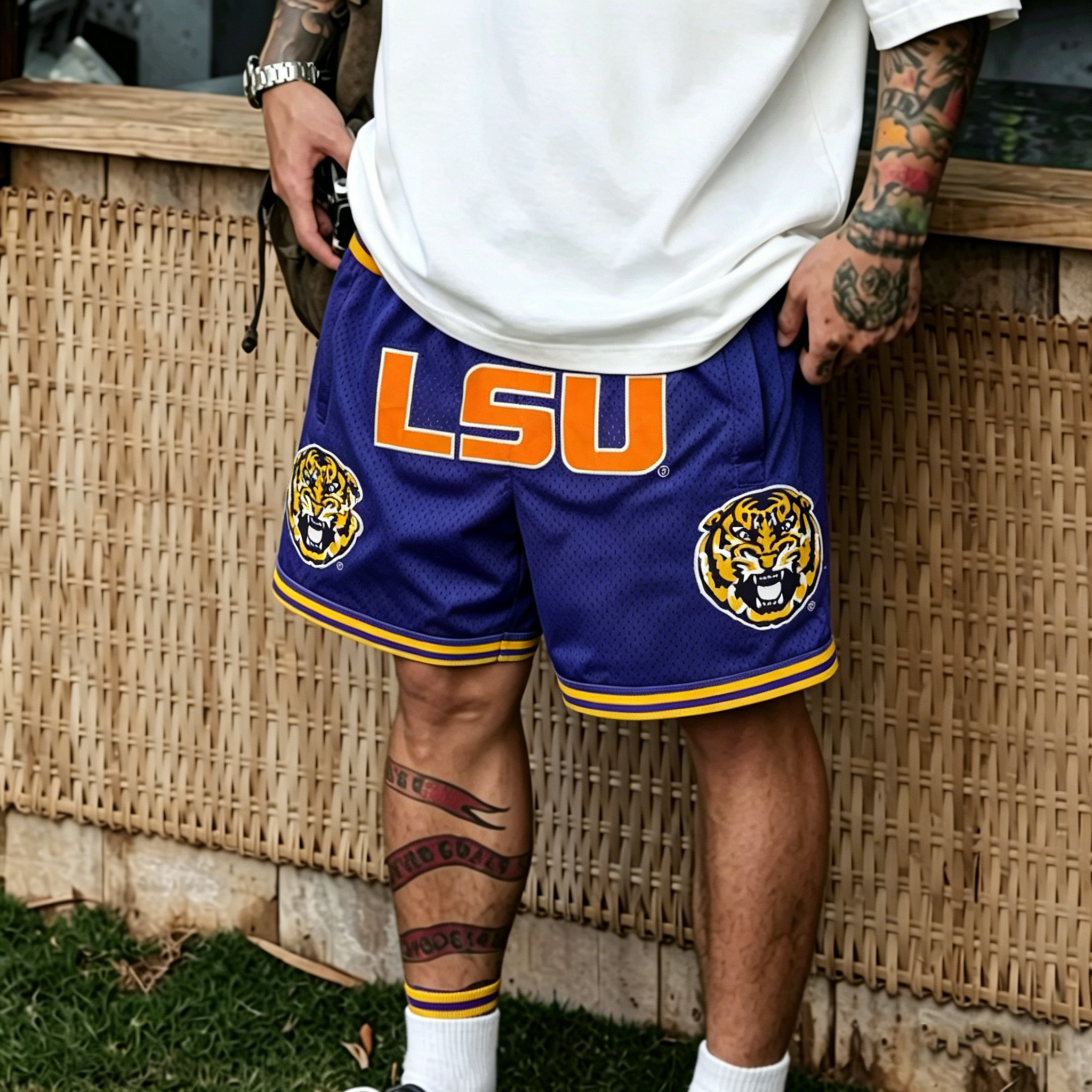 PURPLE LSU BASKETBALL SHORTS