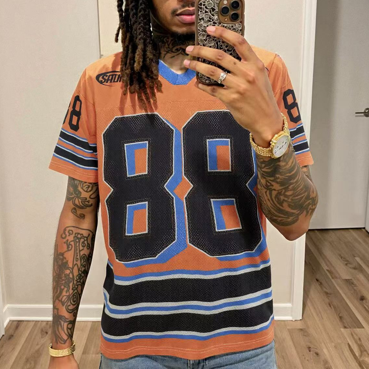Saint Michael Vintage Trendy Mesh Football Oversized Jersey Shirt