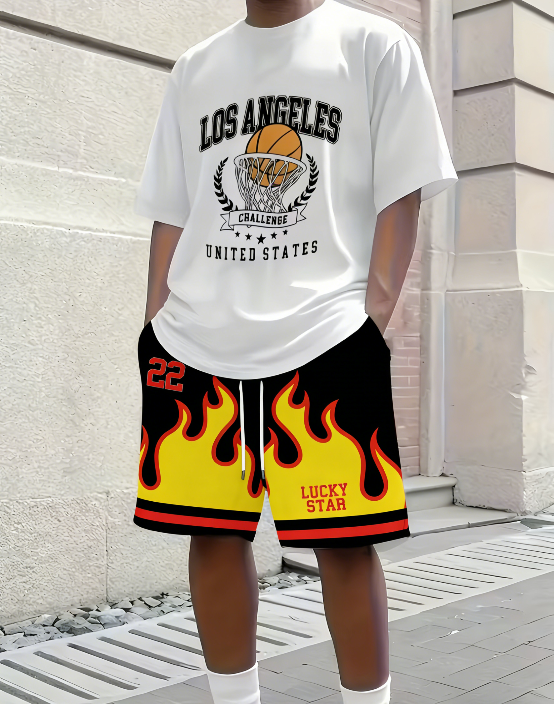 Lucky Star Flame Men's Athletic Shorts