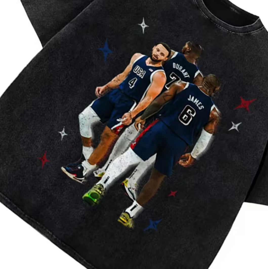 BIG 3” Curry LeBron Durant USA Tee