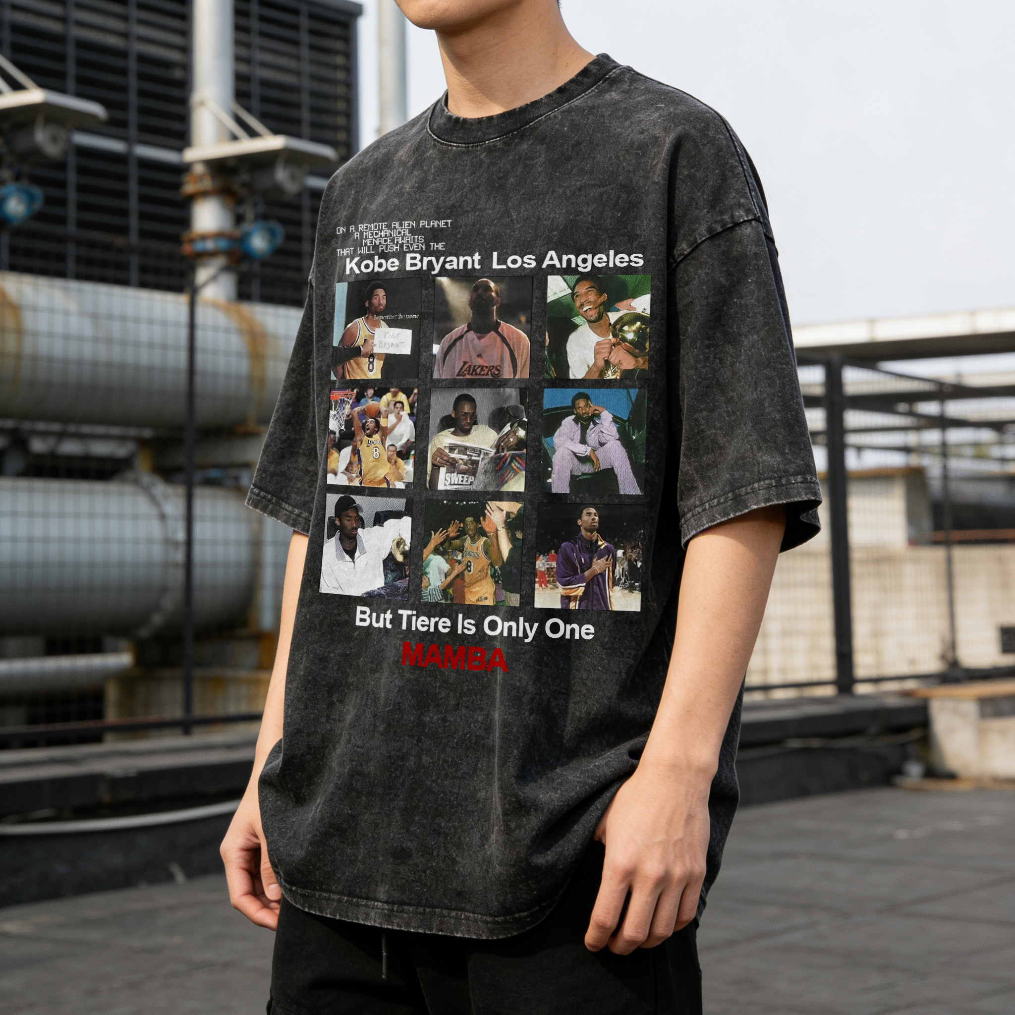 Kobe - But Tiere Is Only One MAMBA Printed Men's Washed Tee