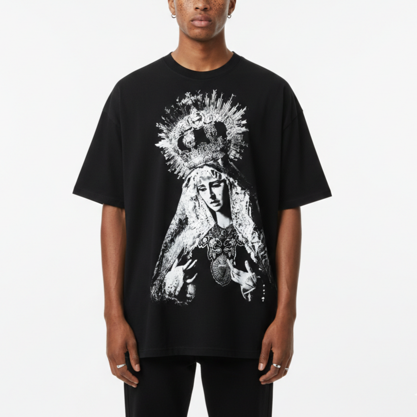 Vintage Scriptures of the Blessed Virgin Mary Graphic T-Shirt