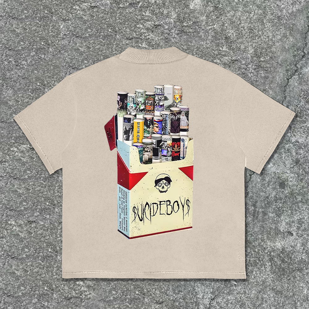 Vintage Suicideboys Cigarette Graphics Printed  T-Shirt