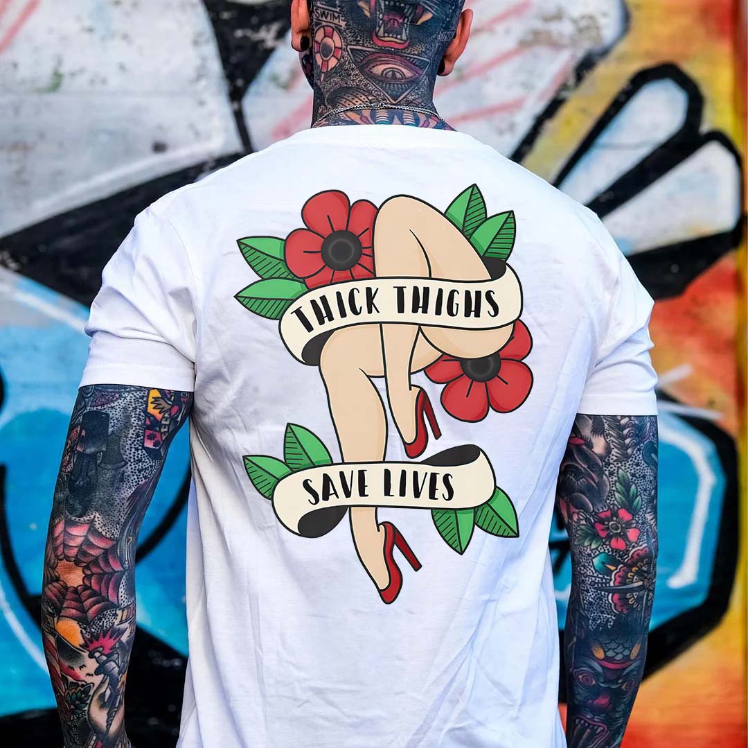 Thick Thighs Save Lives Printed Men's T-shirt