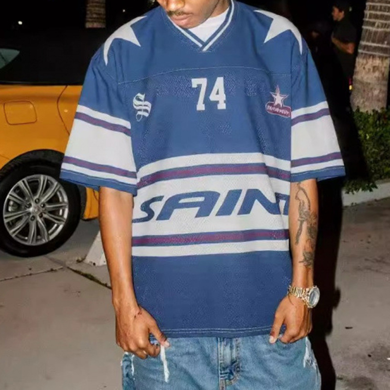 Svlzx-2091 Saint Michael Trendy Sports Mesh Oversized Jersey