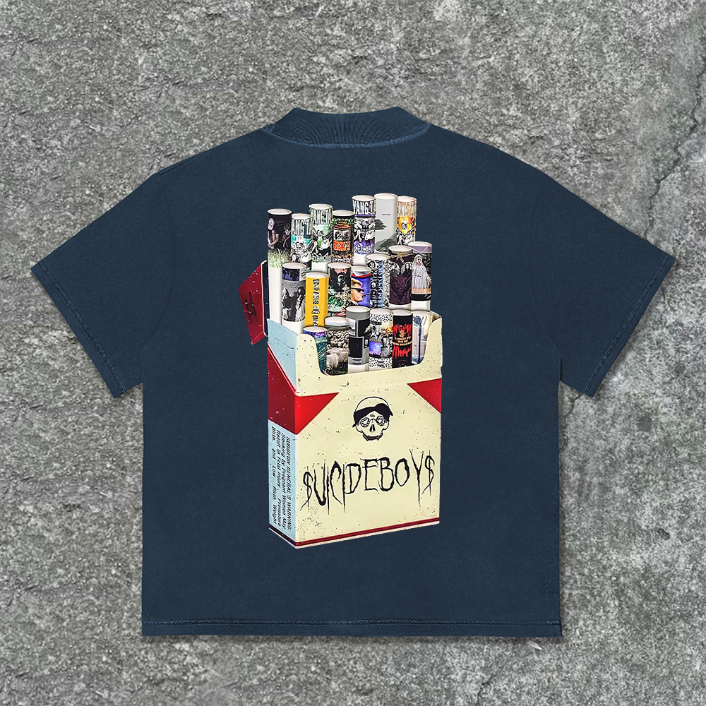 Vintage Suicideboys Cigarette Graphics Printed  T-Shirt
