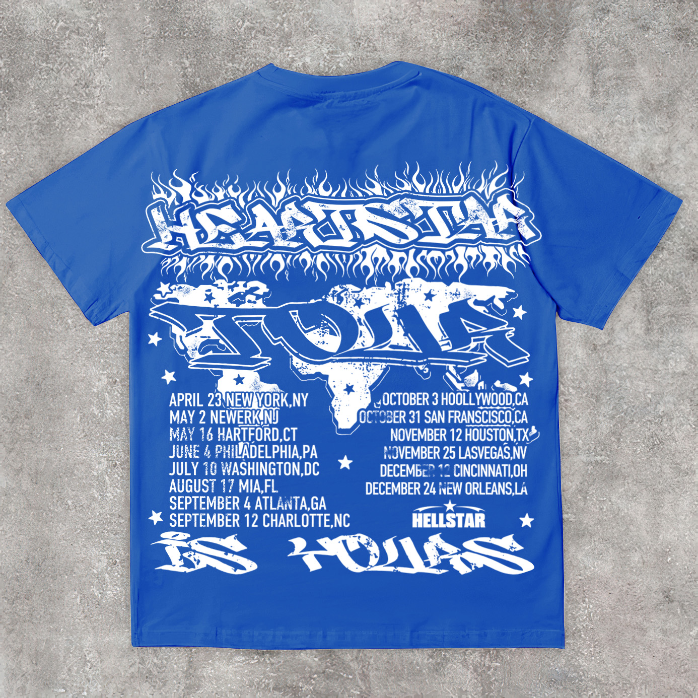Vintage Hellstar Worldwide Casual Cotton Short Sleeve T-Shirt